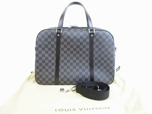 【希少】【展示未使用】 ルイヴィトン LOUIS VUITTON ダミエ グラフィット ヨーン ブリーフケース ビジネスバッグ ラップトップケース 書類カバン 2Wayバッグ メンズ 【中古】