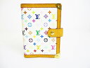 【美品】 ルイヴィトン LOUIS VUITTON マルチカラー アジェンダPM 手帳カバー システム手帳 メンズ レディース マルチカラー 白 【中古】