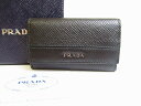 【未使用保管品】プラダ PRADA サフィアーノレザー 6連キーケース キーリング メンズ ネロ 黒 【中古】