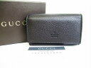 【新古品】グッチ GUCCI レザー 6連 キーケース キーリング メンズ レディース 黒 【中古】