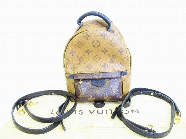 【未使用保管品】 ルイヴィトン LOUIS VUITTON モノグラム リバース パームスプリングス バックパック MINI リュックサック デイパック 茶 【中古】