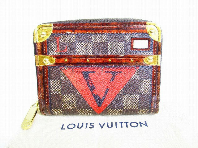 【希少】【未使用保管品】 ルイヴィトン LOUIS VUITTON ダミエ タイムレストランク ジッピーコインパース 小銭入れ コインケース メンズ レディース 茶 【中古】