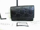 【展示保管品】グッチ GUCCI シマ GG キャンバス レザー 6連キーケース キーリング メンズ レディース 黒 【中古】