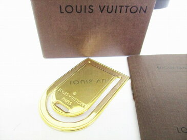 【展示保管品】 ルイヴィトン LOUIS VUITTONパンス・ア・ビエ ポルト アドレス マネークリップ メンズ レディース ゴールド 【中古】
