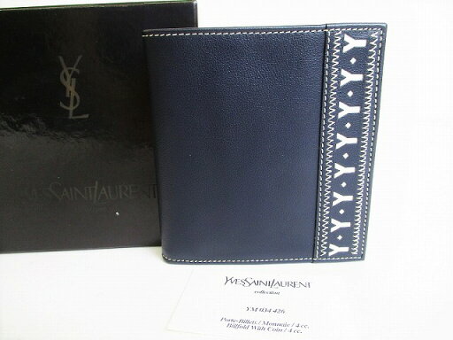 【超希少】 【未使用保管品】 イヴ サンローラン Yves Saint Laurent YSL レザー Yカット 2つ折り 財布 コンパクト財布 メンズ レディース ネイビー 【中古】 【超希少】 【未使用保管品】 イヴ サンローラン Yves Saint Laurent YSL レザー Yカット 2つ折り 財布 コンパクト財布 メンズ レディース ネイビー 【中古】