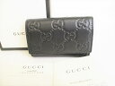 【未使用保管品】グッチ GUCCI シマ GG レザー 6連 キーケース キーリング メンズ レディース 黒 【中古】