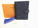 【新品同様】 ルイヴィトン LOUIS VUITTON モノグラム ミニ アジェンダ PM 手帳カバー システム手帳 メンズ レディース ネイビー 【中古】