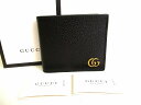 【展示保管品】 グッチ GUCCI GG マーモント レザー コインウォレット 2つ折り 財布 コンパクトウォレット メンズ レディース 黒 【中古】