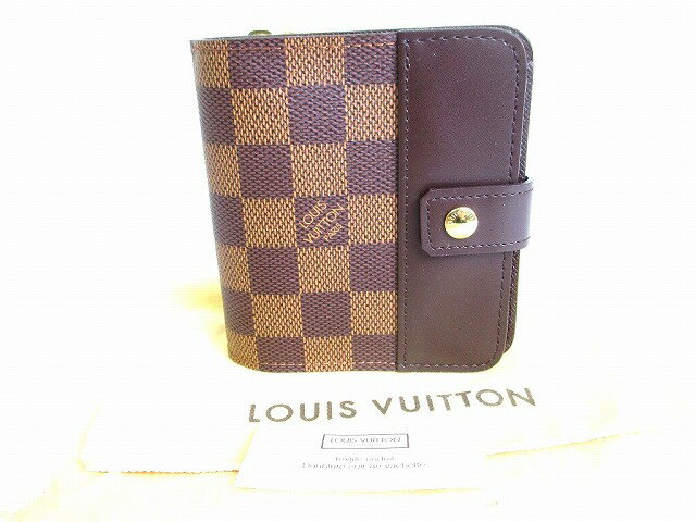 【未使用保管品】 ルイヴィトン LOUIS VUITTON ダミエ コンパクトジップ 2つ折り 財布 コンパクト財布 メンズ レディース 【中古】