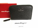 【展示保管品】 サルバトーレ フェラガモ Salvatore Ferragamo ガンチーニ レザー 小銭入れ コインパース コンパクトウォレット メンズ レディース 黒 【中古】