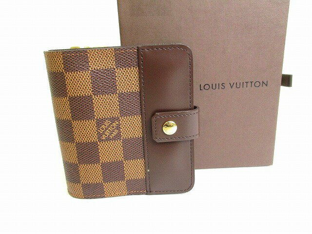 【未使用保管品】 ルイヴィトン LOUIS VUITTON ダミエ コンパクトジップ 2つ折り 財布 コンパクト財布 メンズ レディース 【中古】