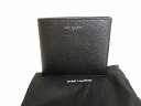 【未使用保管品】 イヴ サンローラン Saint Laurent Paris YSL サンローラン パリ レザー 2つ折り 財布 コンパクト財布 メンズ レディース 黒 【中古】(4)
