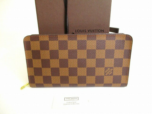 【未使用保管品】 ルイヴィトン LOUIS VUITTON ダミエ ポルトモネ・ジップ ラウンドファスナー 長財布 メンズ レディース 【中古】