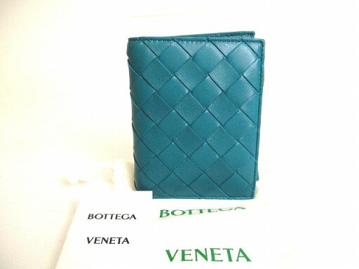 【未使用保管品】 ボッテガヴェネタ BOTTEGA VENETA スモールイントレチャート レザー 2つ折り ファスナーウォレット 財布 コンパクト財布 メンズ レディース 青緑 【中古】 【未使用保管品】 ボッテガヴェネタ BOTTEGA VENETA スモールイントレチャート レザー 2つ折り ファスナーウォレット 財布 コンパクト財布 メンズ レディース 青緑 【中古】