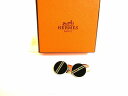 【未使用保管品】 エルメス HERMES Hモチーフ パラディウムプレーテッド エナメル カフス カフリンク メンズ ブラック×シルバー 【中古】