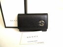 【未使用保管品】 グッチ GUCCI インターロッキング G レザー 6連 キーケースメンズ レディース 黒 【中古】