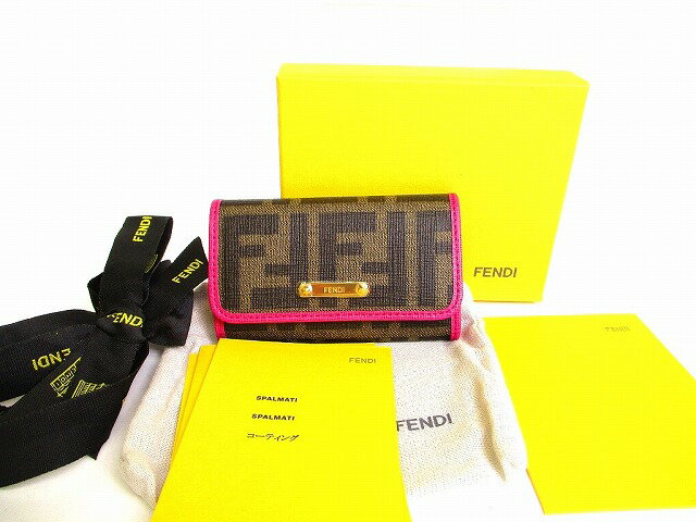 【未使用保管品】 フェンディ FENDI ズッカ キャンバス 6連 キーケース キーリング メンズ レディース 【中古】