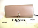 【未使用保管品】 フェンディ FENDI バイザウェイ カーフレザー コンチネンタル財布 2つ折り 長財布 メンズ レディース Tortora（ベージュグレー） 【中古】