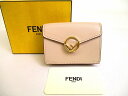 【未使用保管品】 フェンディ FENDI エフ イズ フェンディ FFモチーフ ゴールド金具 レザー マイクロ 3つ折り コンパクト財布 コンパクトウォレット ベージュ 【中古】