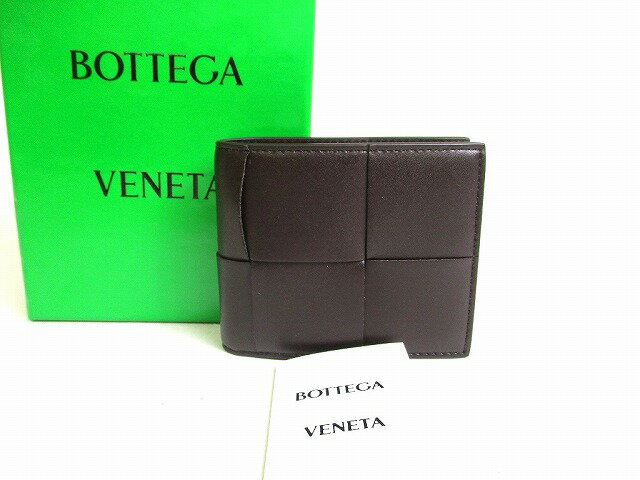 【未使用保管品】 ボッテガヴェネタ BOTTEGA VENETA イントレチャート カセット カーフスキン 二つ折り 財布 コンパクト財布 コンパクトウォレット...
