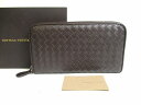 【未使用保管品】 ボッテガヴェネタ BOTTEGA VENETA イントレチャート カーフスキン ジップアラウンドウォレット ラウンドファスナー 長財布 メンズ...