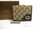 【未使用保管品】 グッチ GUCCI GG キャンバス 2つ折り 財布 コンパクト財布 メンズ レディース 【中古】