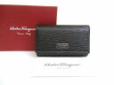 【未使用保管品】 フェラガモ Salvatore Ferragamo ロゴプレート シルバー金具 カーフスキン 6連 キーケース メンズ レディース 黒 【中古】(4)