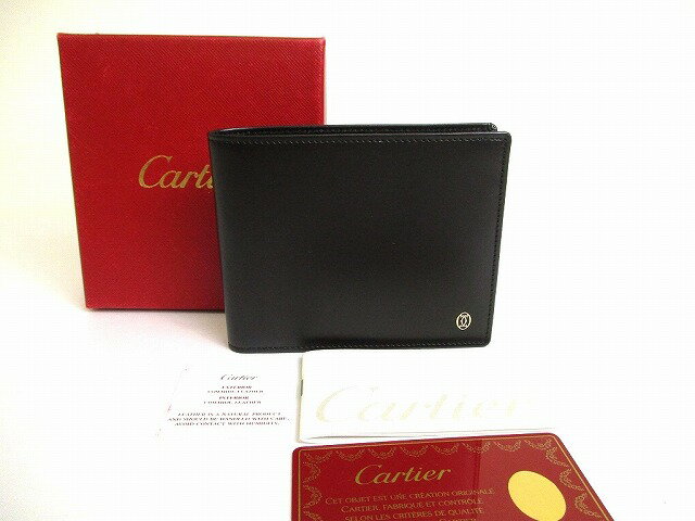 未使用品 箱付き Cartier カルティエ 折り財布 二つ折り ブラック 楽天市場】カルティエ 財布 未使用の通販