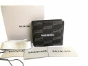 【未使用保管品】 バレンシアガ BALENCIAGA シグネチャー スクエア レザー 2つ折り 札入れ 財布 メンズ 黒 【中古】(4)