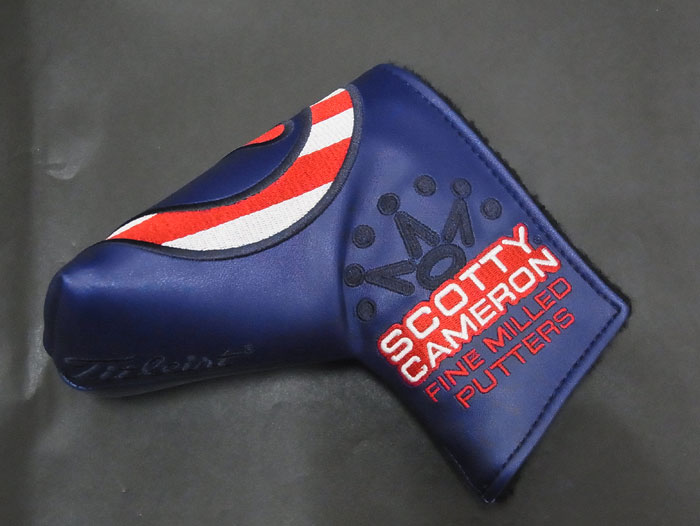 【送料・代引き手数料無料】【未使用 S品】【激レア品♪】 SCOTTY CAMERON スコッティキャメロン Circle T サークルT ツアーオンリー ブルー×レッド USフラッグ ミッドマレット型 パター用 ヘッドカバー