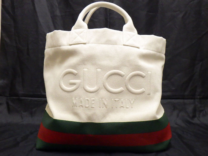 【送料・代引き手数料無料】 【未使用 S品】 2024-25AW 新作 GUCCI グッチ 782741 FAC4W 8477 エンボスディテール付き キャンバス トートバッグ 2WAYバッグ