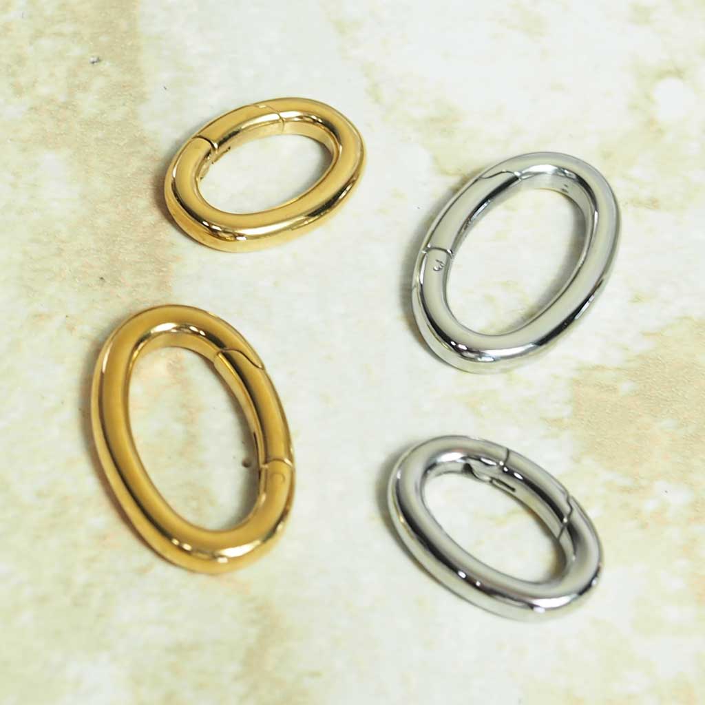 ステンレス製楕円形カラビナ　タマゴ型カラビナ　オーバルカラビナ　ナスカン