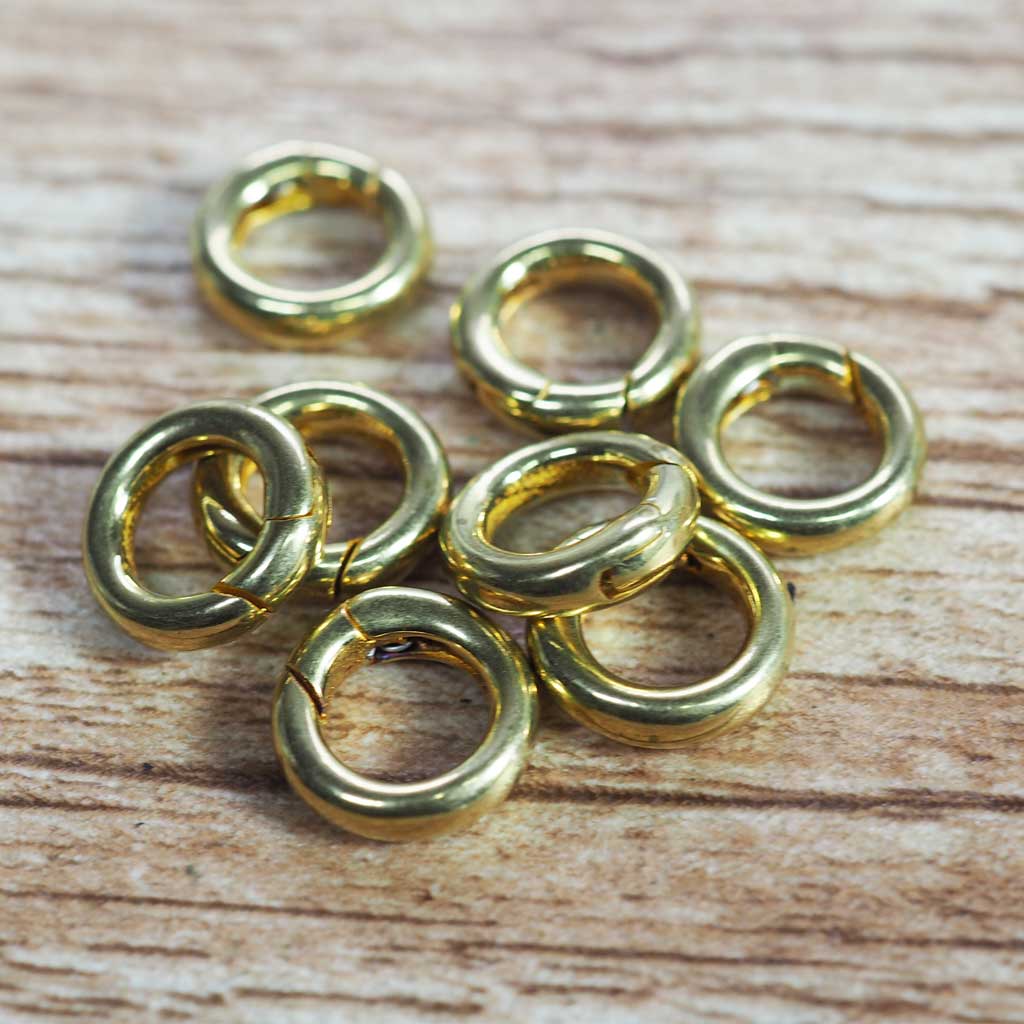 Rakuten - 真鍮製丸型カラビナ　丸カンキーリング　10mm　ハンドメイド・アクセサリー部品/DIYパーツ