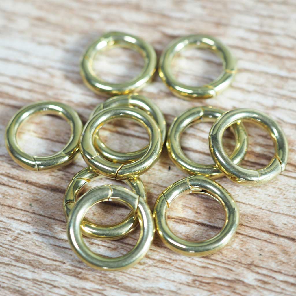 Rakuten - 真鍮製丸型カラビナ　丸カンキーリング　15mm　ハンドメイド・アクセサリー部品/DIYパーツ