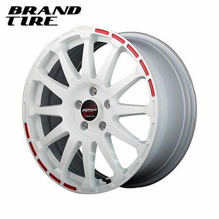 4本セット MID RMP RACING GR12 6.0J 16インチ 4穴 PCD:100 インセット +43 ホワイト/ストロボレッド ホイール単品