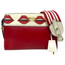 【中古】【PRADA】プラダ リップ ショルダーバッグ レザーレディース ポーチ ポシェット 赤 唇 ミニバッグ