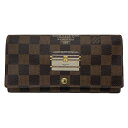 【中古】【LOUIS VUITTON】ルイ・ヴィトン ポルトフォイユサラ N63179 長財布レディース ダミエ エベヌ トランク(4)