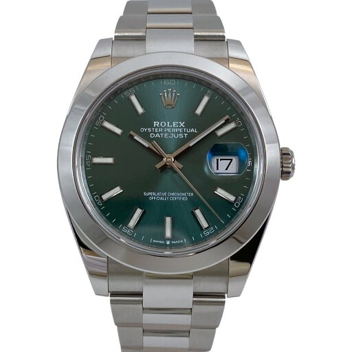 【中古】【ROLEX】ロレックス デイトジャスト41 126300 腕時計 ステンレススチール メンズ ランダム番 ミントグリーン 自動巻き 【中古】【ROLEX】ロレックス デイトジャスト41 126300 腕時計 ステンレススチール メンズ ランダム番 ミントグリーン 自動巻き