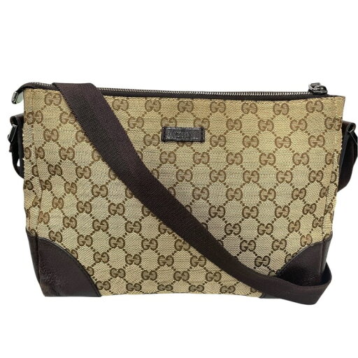 【中古】【GUCCI】グッチ GGキャンバス クロスボディ 124273 ショルダーバッグ レディース ポシェット ベージュ ブラウン レザー レディース 【中古】【GUCCI】グッチ GGキャンバス クロスボディ 124273 ショルダーバッグ レディース ポシェット ベージュ ブラウン レザー レディース
