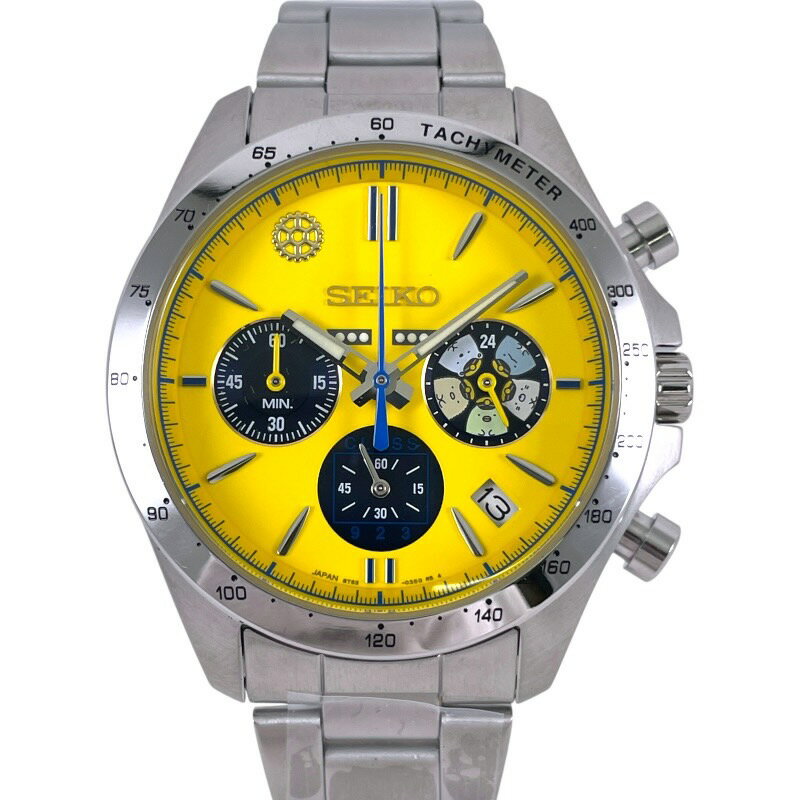 【中古】【SEIKO】セイコー ドクターイエロー すみっコぐらし 8T63-03N0 腕時計 ステンレススチール メンズ コラボ クロノグラフ 未使用品のサムネイル