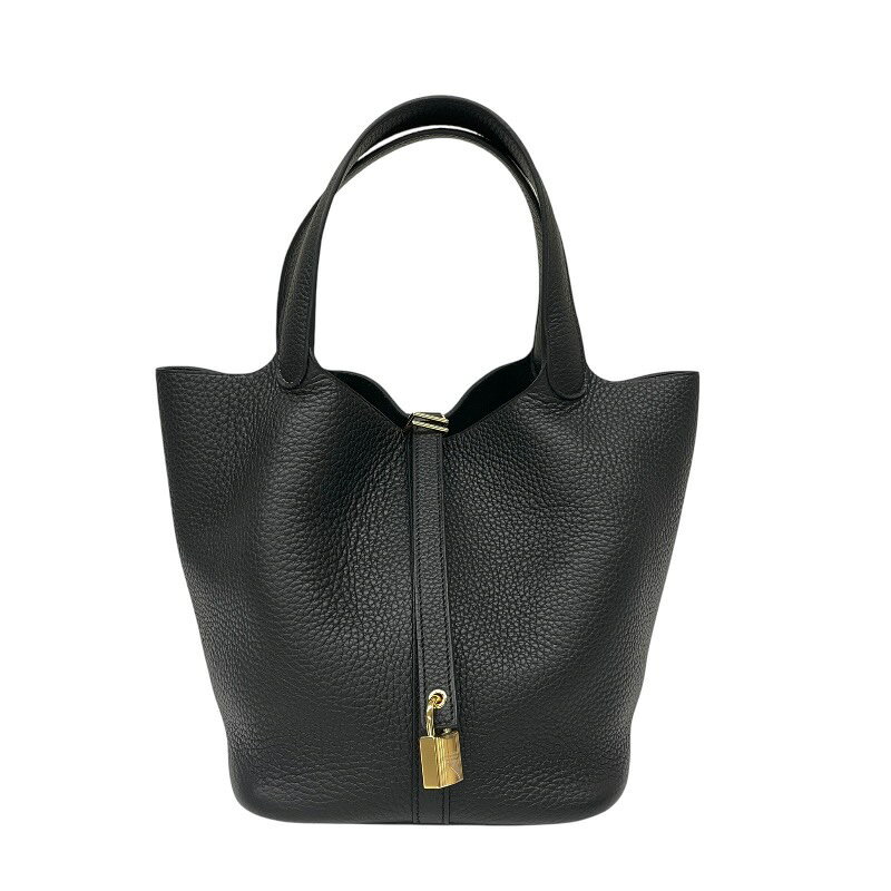 【中古】【HERMES】エルメス ピコタンロックMM ハンドバッグ トリヨンクレマンス レディース ブラック 黒 トート W刻印 2024年製造 ゴールド金具