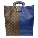 【中古】【LOUIS VUITTON】ルイ・ヴィトン スプリットトート M43860 トートバッグ メンズ ハンド モノグラム ブラウン ブルー