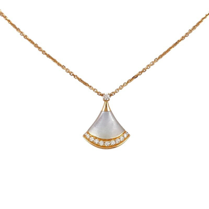 【中古】【BVLGARI】ブルガリ ディーヴァドリーム 358365 ネックレス K18ピンクゴールド レディース シェル ダイヤモンド マザーオブパールのサムネイル