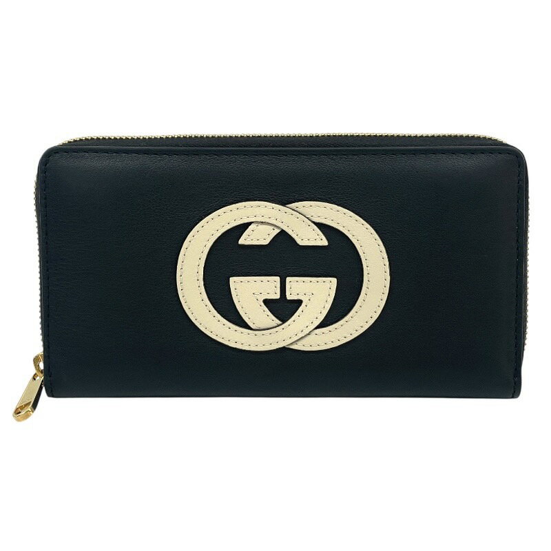 【中古】【GUCCI】グッチ ジップアラウンド ウォレット 658839 長財布 レザー メンズ 黒 ブラック ラウンドファスナー レディース