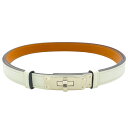 【中古】【HERMES】エルメス ケリー ベルト レザー レディース 新品未使用 A刻印 2017年製造 ホワイト 白