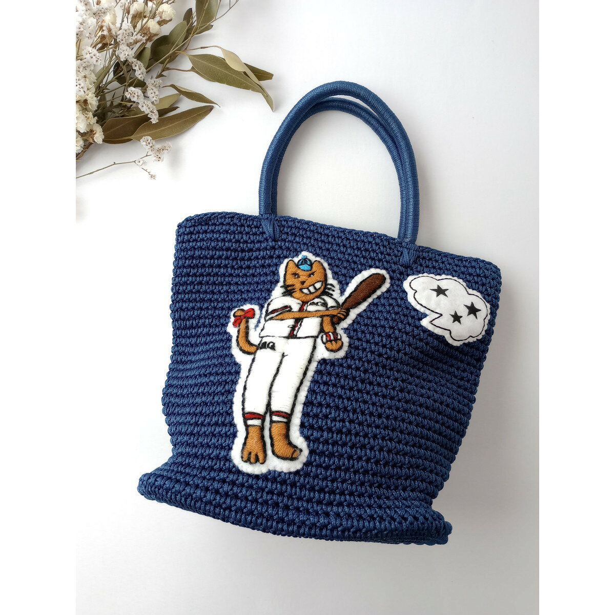 LUDLOW ラドロー アニマル トート バッグ 猫 ブルー ネイビー【中古】のサムネイル