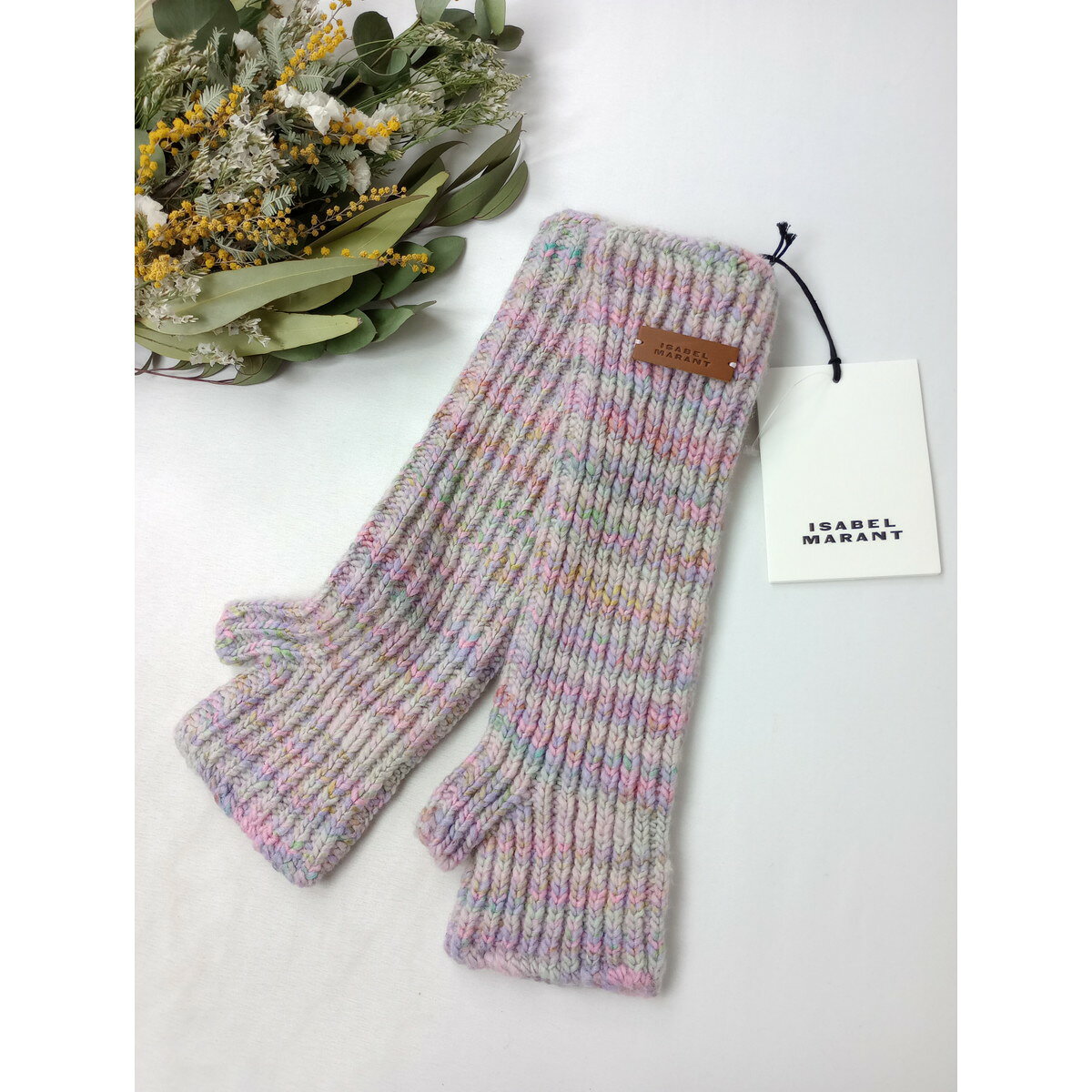 新品 ISABEL MARANT イザベルマラン ニット グローブ 手袋 ピンク (12M＋0139)