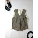 TOWAVASE トワヴァーズ コサージュ 付き ツイード ベスト ベージュ【中古】(4)