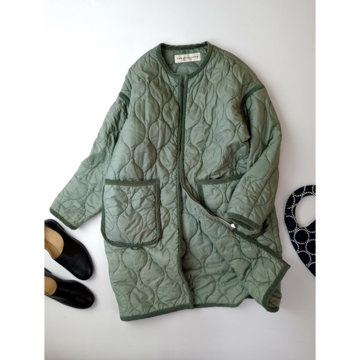 シンゾーン THE SHINZONE QUILTING COAT キルティング ロング コート カーキ【中古】