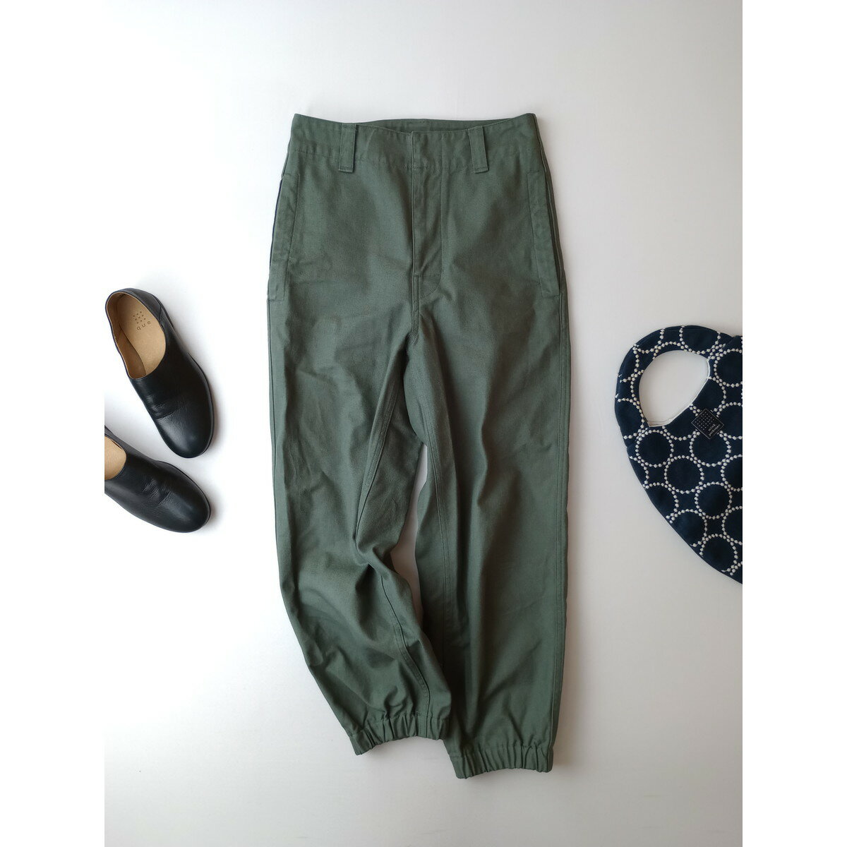 楽天Branica Republic23AW MHL エムエイチエル マーガレットハウエル ORGANIC COTTON GABARDINE トラウザーズ パンツ カーキ 0【中古】